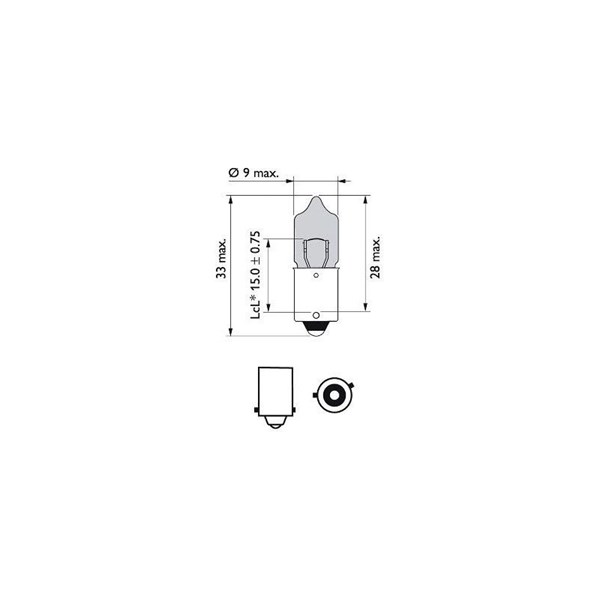 Glödlampa PHILIPS WhiteVision ultra H6W BAX9s, Bak, Fram eller ba