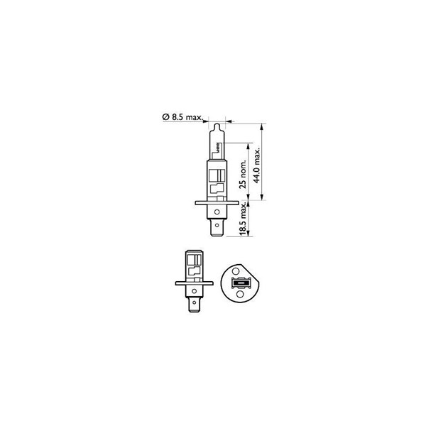 Halogenlampa PHILIPS LongLife EcoVision H1 P14,5s Philips 12258LL