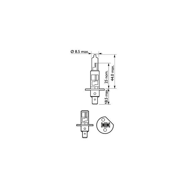 Halogenlampa PHILIPS Vision H1 P14,5s 12V Philips 12258PRB1
