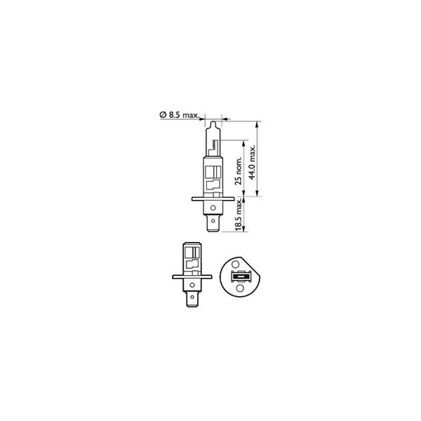Halogenlampa PHILIPS VisionPlus H1 P14,5s 12V Philips 12258VPS2