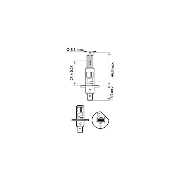Halogenlampa PHILIPS WhiteVision ultra H1 P14,5s Philips 12258WVU