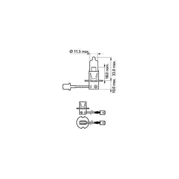 Halogenlampa PHILIPS Vision H3 PK22s 12V Philips 12336PRB1