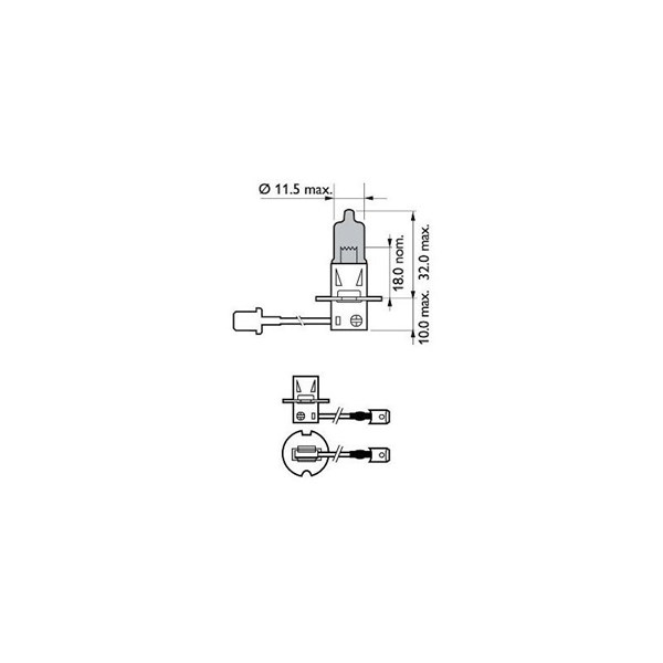 Halogenlampa PHILIPS WhiteVision ultra H3 PK22s Philips 12336WVUB