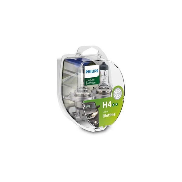 Halogenlampa  PHILIPS LongLife EcoVision H4 P43t-38 Philips 12342