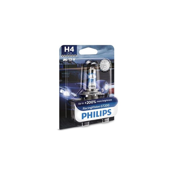 Halogenlampa  PHILIPS RacingVision GT200 H4 P43t-38 Philips 12342