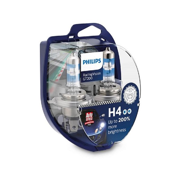 Halogenlampa  PHILIPS RacingVision GT200 H4 P43t-38 Philips 12342