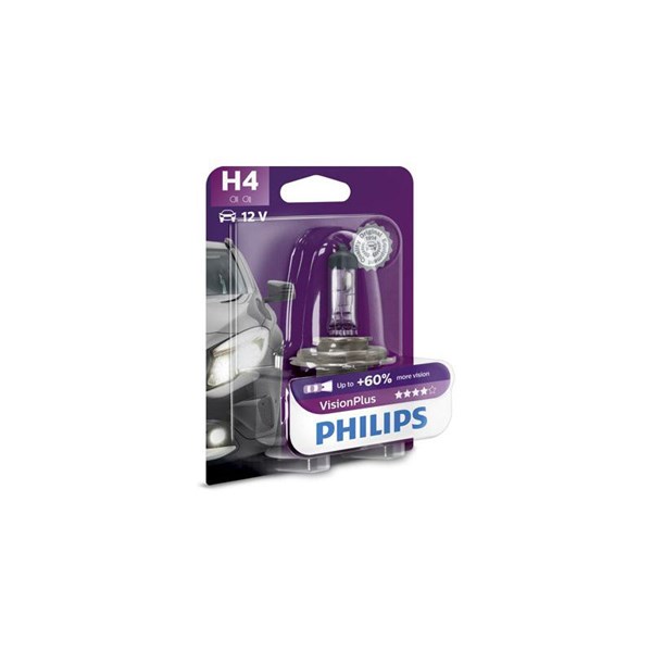 Halogenlampa  PHILIPS VisionPlus H4 P43t-38 12V Philips 12342VPB1
