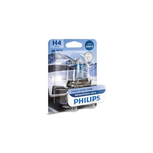 Halogenlampa  PHILIPS WhiteVision ultra H4 P43t-38 Philips 12342W