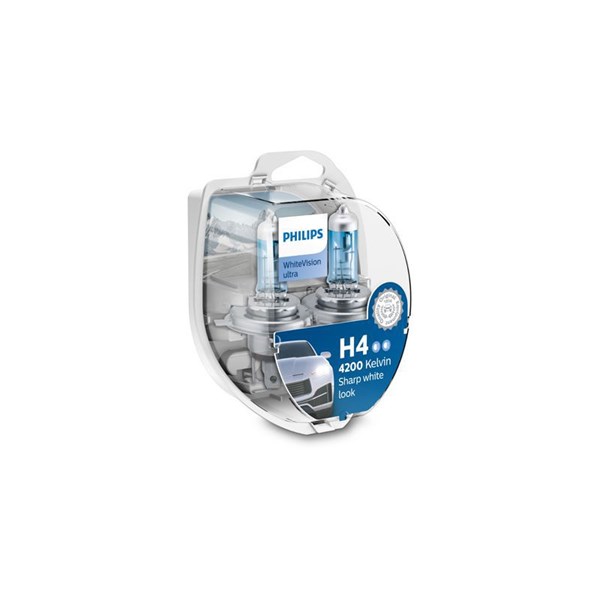 Halogenlampa  PHILIPS WhiteVision ultra H4 P43t-38 Philips 12342W