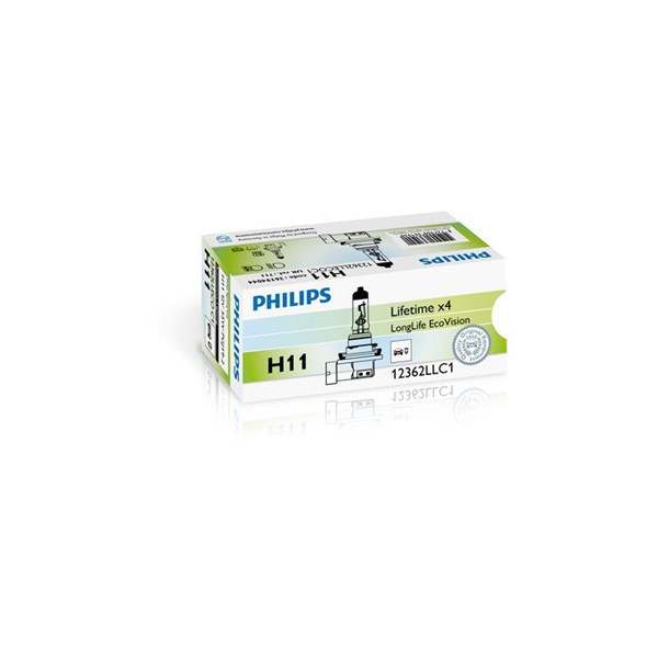 Halogenlampa PHILIPS LongLife EcoVision H11 PGJ19-2 Philips 12362