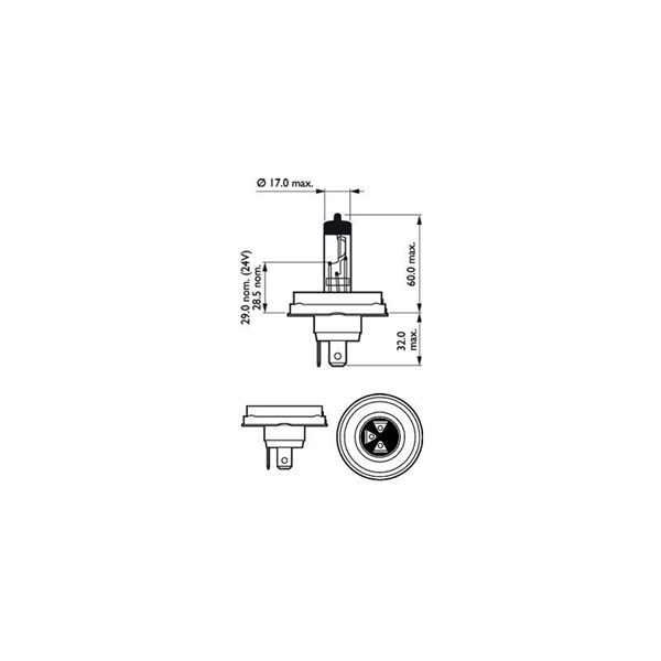 Halogenlampa PHILIPS Visio R2 P45t-41 12V Philips Visio 12475B1