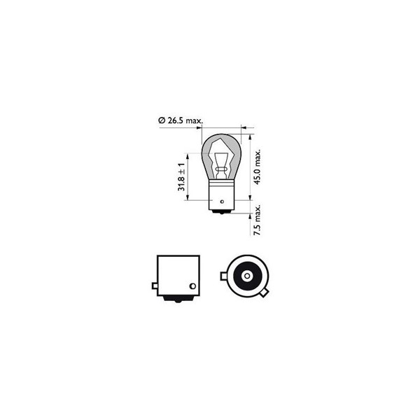 Glödlampa PHILIPS SilverVision PY21W BAU15s, Fram, Bak, Fram elle