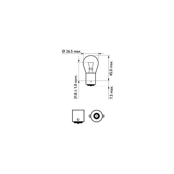 Glödlampa PHILIPS VisionPlus P21W BA15s, Bak, Fram, Fram eller ba