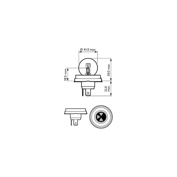 Halogenlampa PHILIPS R2 (bilux) P45t-41 12V Philips 12620C1