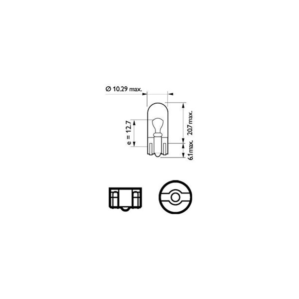 Glödlampa PHILIPS X-tremeVision Pro150 W5W W2,1x9,5d, Bak, Fram, 