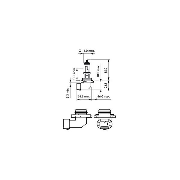 Halogenlampa PHILIPS Vision Hb4 P22d 12V Philips 9006PRB1