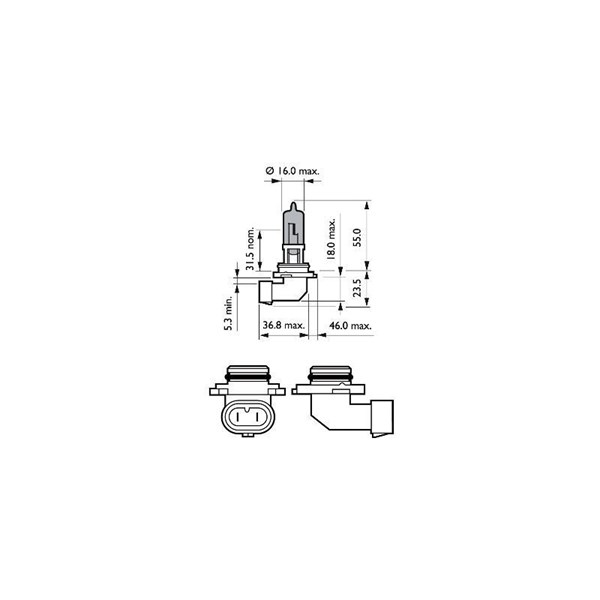 Halogenlampa PHILIPS WhiteVision ultra Hb4 P22d Philips 9006WVUB1