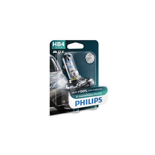 Halogenlampa PHILIPS X-tremeVision Pro150 P22d Philips 9006XVPB1