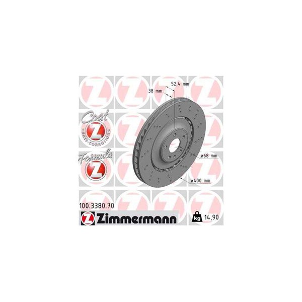 Bromsskiva Bromsskiva tvådelad, Framaxel Zimmermann 100.3380.70 ZIMMERMANN
