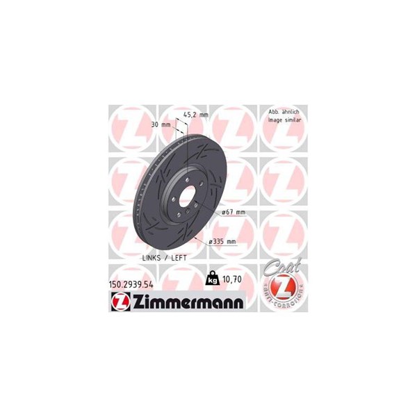 Bromsskiva, Framaxel, framaxel vänster Zimmermann 150.2939.54 ZIMMERMANN