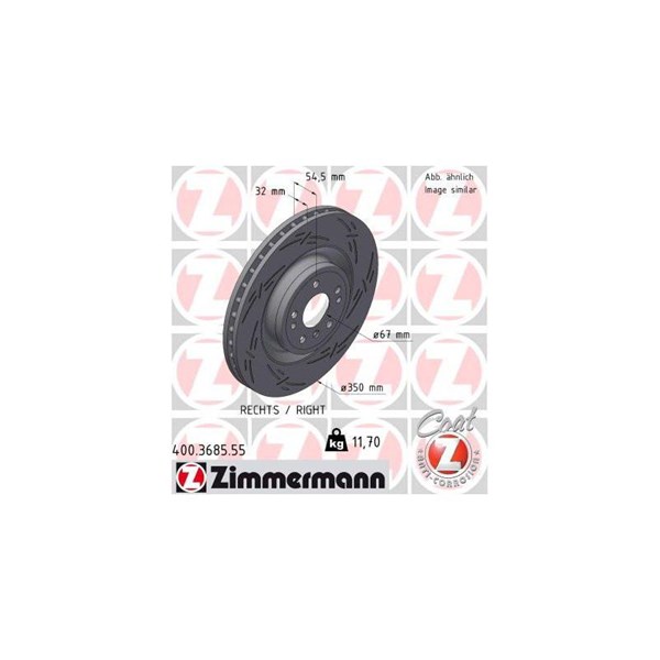 Bromsskiva Ventilerad, framaxel höger Zimmermann 400.3685.55 ZIMMERMANN