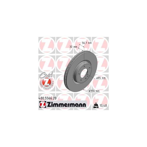 Bromsskiva Ventilerad, Framaxel Zimmermann 400.5566.20 ZIMMERMANN Bromsskiva Ventilerad, Framaxel Zimmermann 400.5566.20 ZIMMERMANN