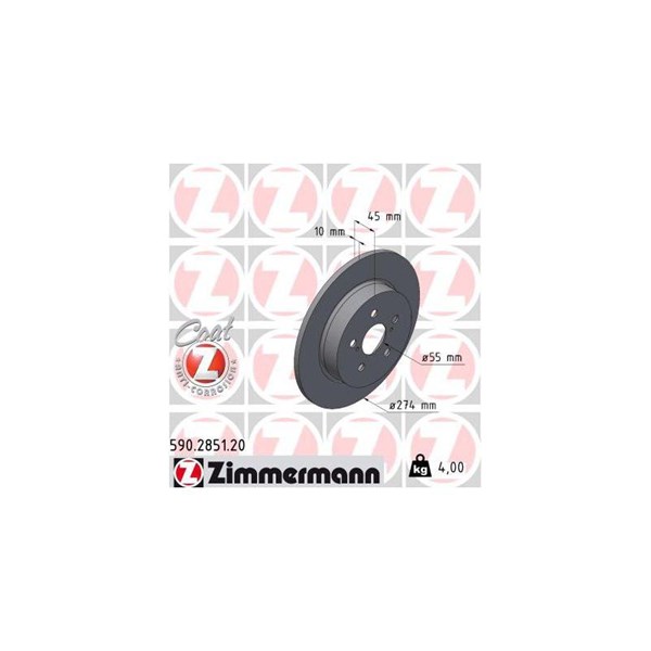 Bromsskiva Solid, Bakaxel Zimmermann 590.2851.20 ZIMMERMANN Bromsskiva Solid, Bakaxel Zimmermann 590.2851.20 ZIMMERMANN