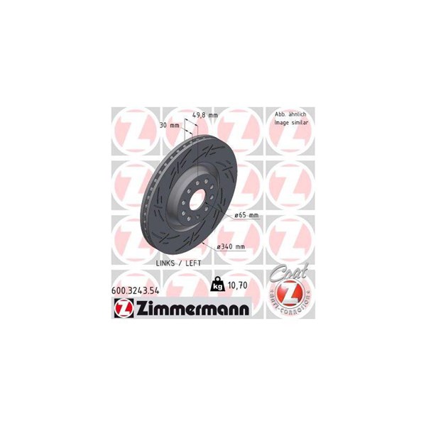 Bromsskiva, Framaxel, framaxel vänster Zimmermann 600.3243.54 ZIMMERMANN