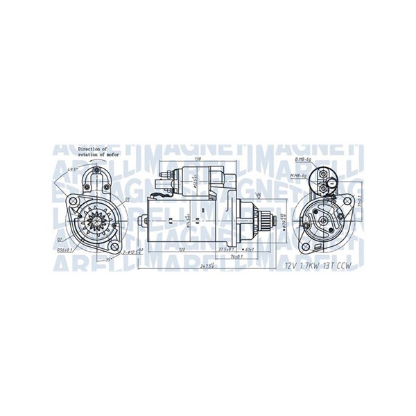 Startmotor 12V Magneti marelli 063721508010 MAGNETI MARELLI