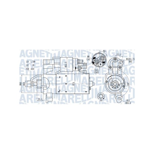 Startmotor 12V Magneti marelli 063721563510 MAGNETI MARELLI