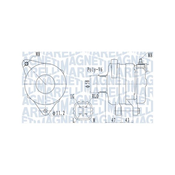 Generator 14V 100A Magneti marelli 063732097010 MAGNETI MARELLI