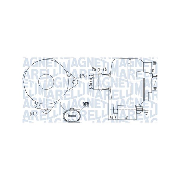 Generator 14V 140A Magneti marelli 063732118010 MAGNETI MARELLI