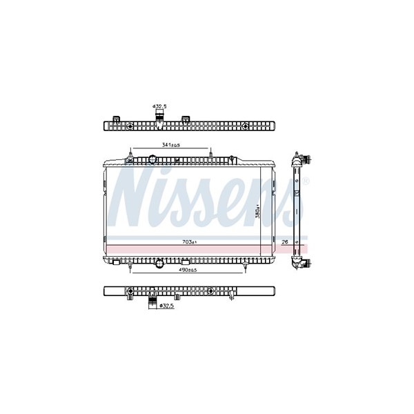 Kylare, motorkylning Nissens 606405 NISSENS Kylare, motorkylning Nissens 606405 NISSENS