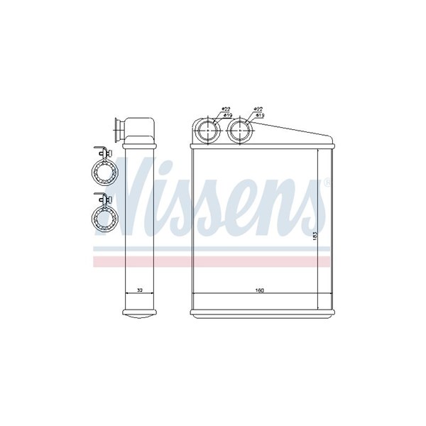 Värmeväxlare, kupévärme Nissens 70807 NISSENS