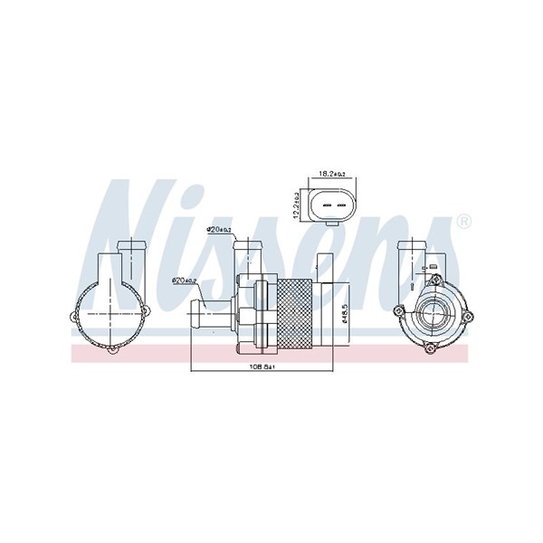 Vattenpump 12V Nissens 831067 NISSENS