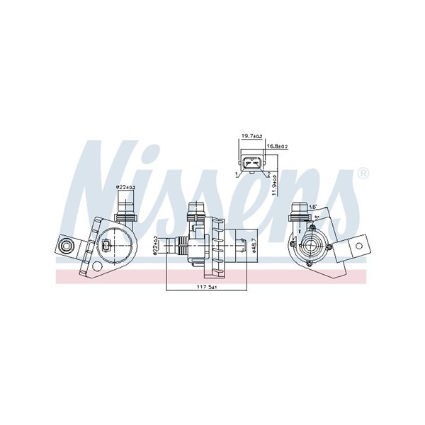 Vattenpump 12V Nissens 831115 NISSENS