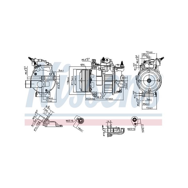 Kompressor, klimatanläggning 12V Nissens 890250 NISSENS
