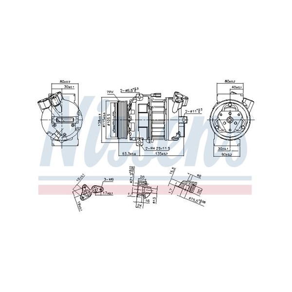 Kompressor, klimatanläggning 12V Nissens 890656 NISSENS