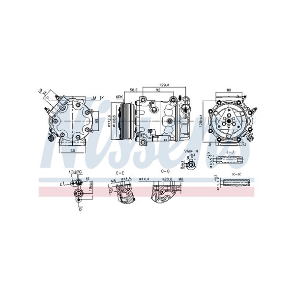 Kompressor, klimatanläggning 12V Nissens 890780 NISSENS