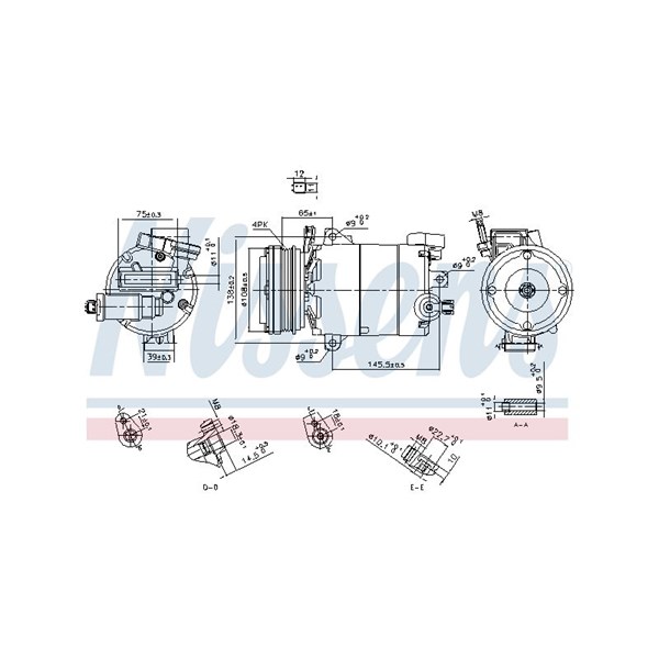 Kompressor, klimatanläggning 12V Nissens 890794 NISSENS