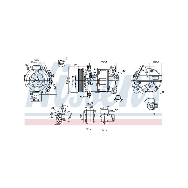 Kompressor, klimatanläggning 12V Nissens 890801 NISSENS