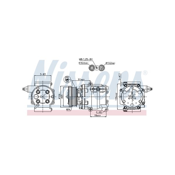 Kompressor, klimatanläggning 12V Nissens 89358 NISSENS