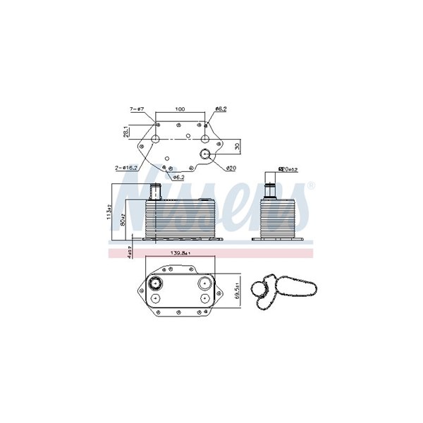 Oljekylare, motor Nissens 90905 NISSENS Oljekylare, motor Nissens 90905 NISSENS