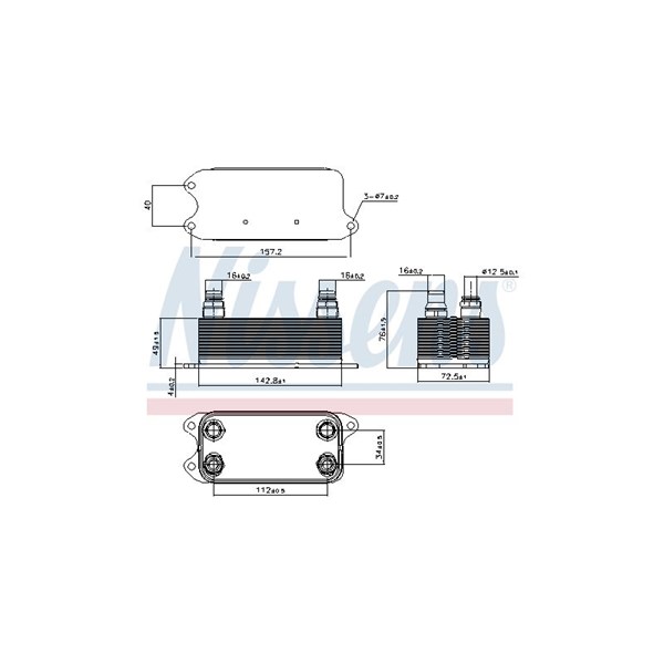Oljekylare, automatisk transmission Nissens 90909 NISSENS