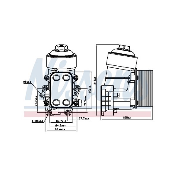 Oljekylare, motor Nissens 91158 NISSENS