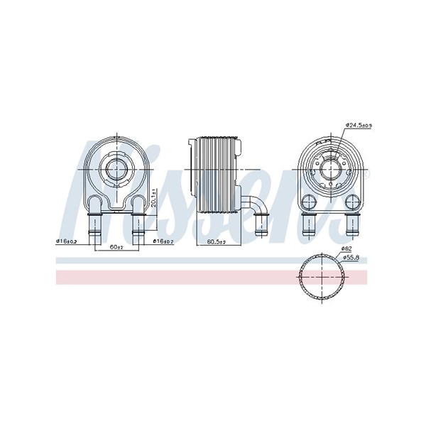Oljekylare, motor Nissens 91249 NISSENS