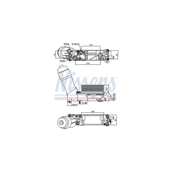 Oljekylare, motor Nissens 91335 NISSENS