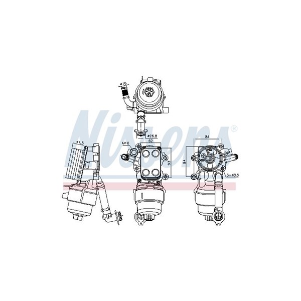 Oljekylare, motor Nissens 91340 NISSENS