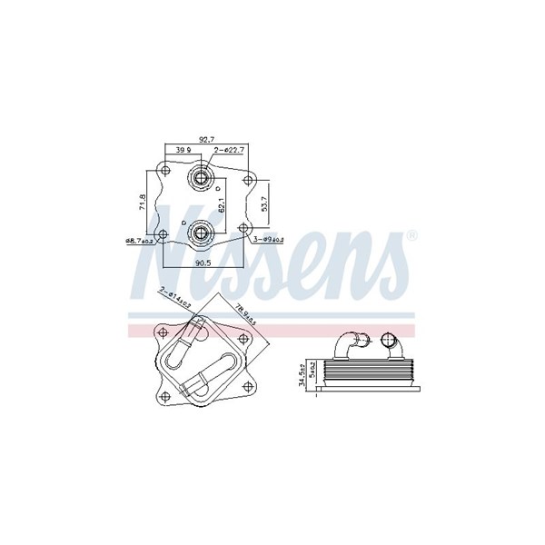 Oljekylare, motor Nissens 91442 NISSENS