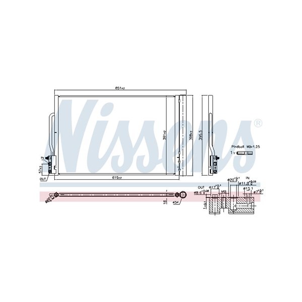 Kondensor, klimatanläggning Nissens 941088 NISSENS